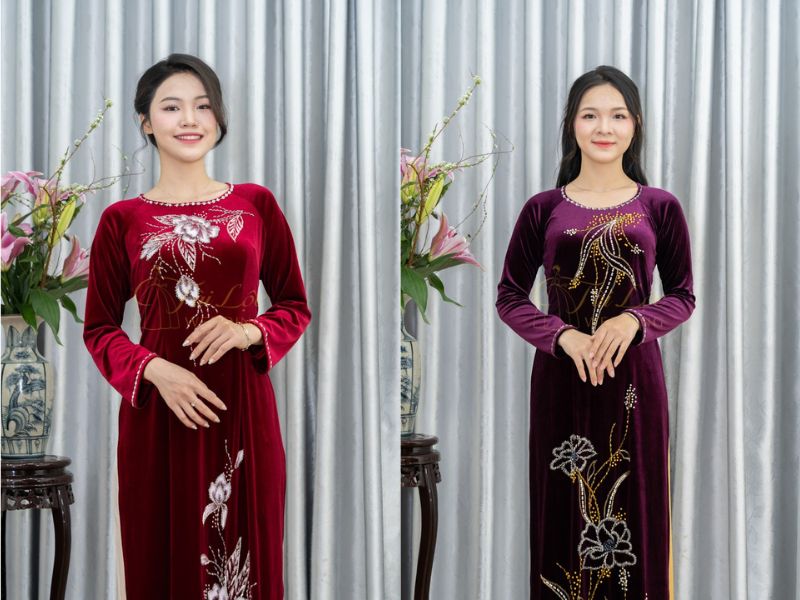 Áo Dài Bà Sui Vải Nhung Cao Cấp Áo Dài Bà Sui Vải Nhung Cao Cấp