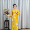 Áo Dài Bà Sui Vàng Kiwi Ruby Hạc Đính Cườm Trắng 3xl-CNBTV4