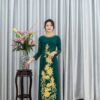 Áo Dài Bà Sui Xanh Lá Mango Hoa Đính Đá Vàng L-CNBTXL28