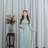 Áo Dài Ngồi Sui Xanh Xi Măng Hoa Cườm Trắng 2xl-CNBTXX8