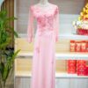 Đầm Dạ Hội Bà Sui Hồng Dâu Ren 3XL-DHH92